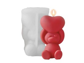Molde osito con corazon en la cabeza